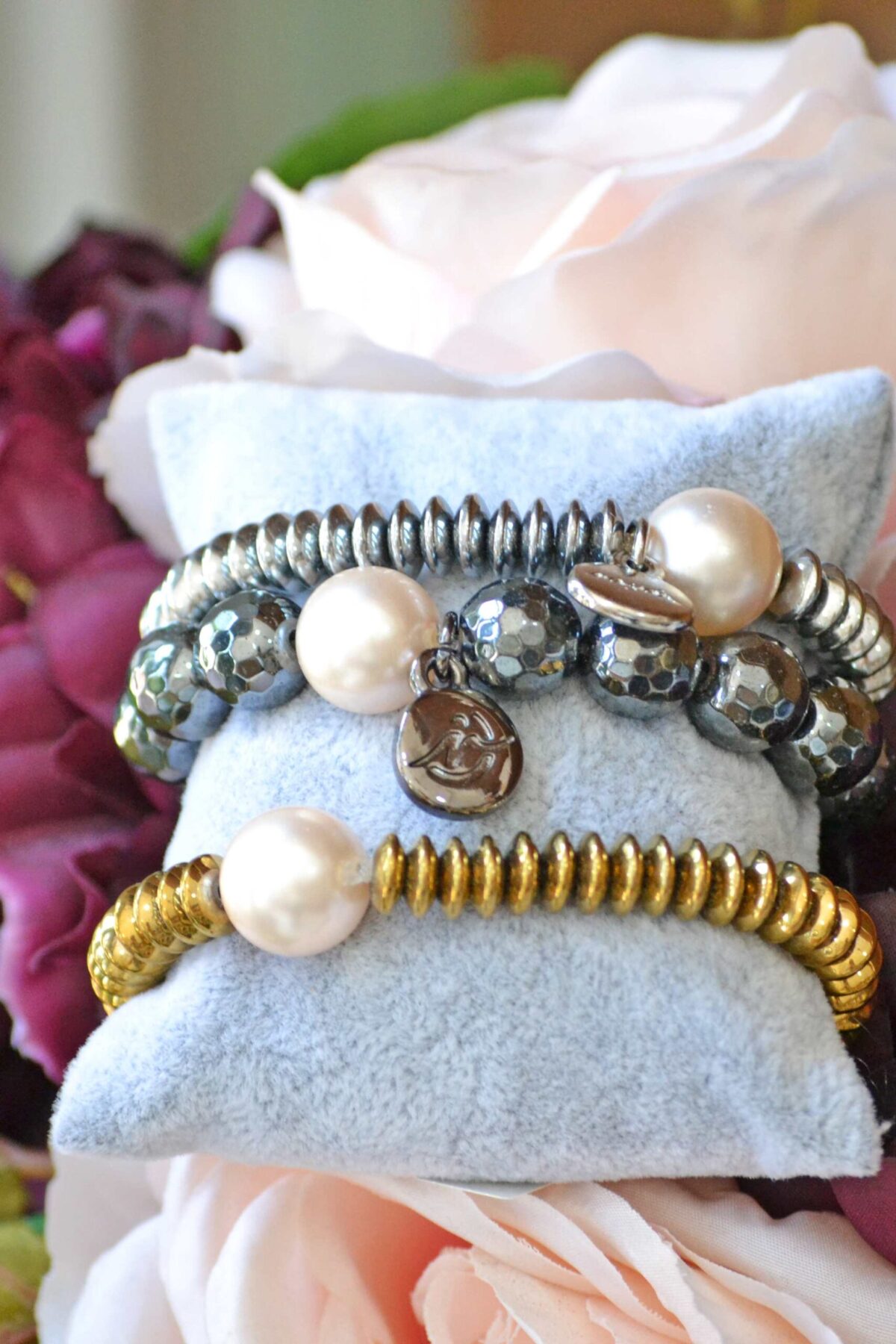 Pulsera Hematita & Perla