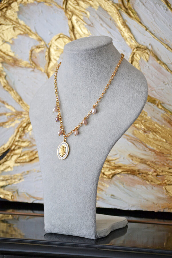 Cadena Perla & Medalla Virgen de Guadalupe - Imagen 2