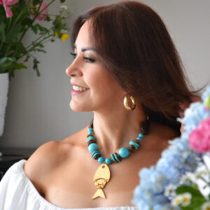 Collar Turquesa & Madera