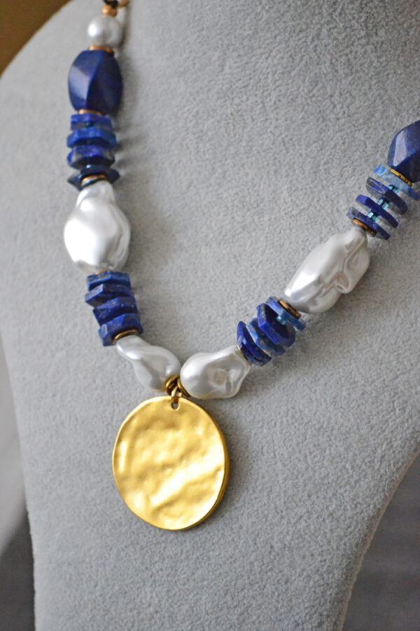 Collar Lapislázuli & Perla Jumbo - Imagen 3