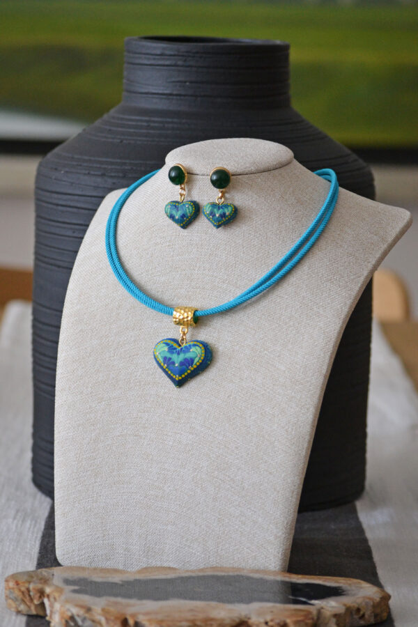 Gargantilla & Aretes Corazón Oax03 - Imagen 3