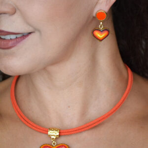 Gargantilla & Aretes Corazón Oax03