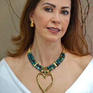 Collar Ágata Doble & Corazón