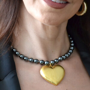 Collar Hematitas & Corazón