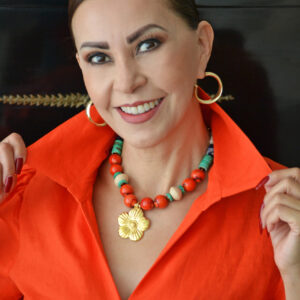 Collar Coral & Turquesa Africana