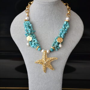 Collar Chip Turquesa & Estrella de Mar