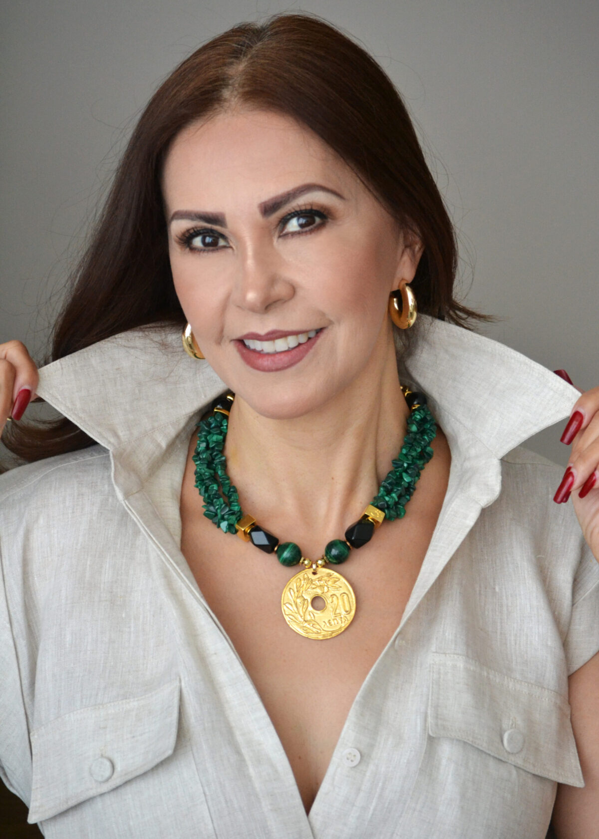 Collar Chip Malaquita & Ónix