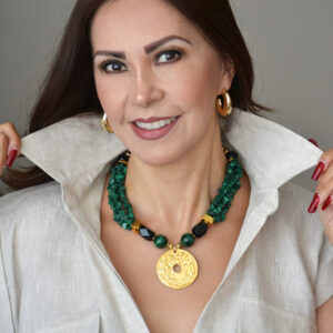 Collar Chip Malaquita & Ónix