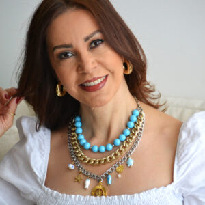 Cadena 3H Perla & Azul