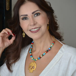 Collar Multipiedra & Calavera