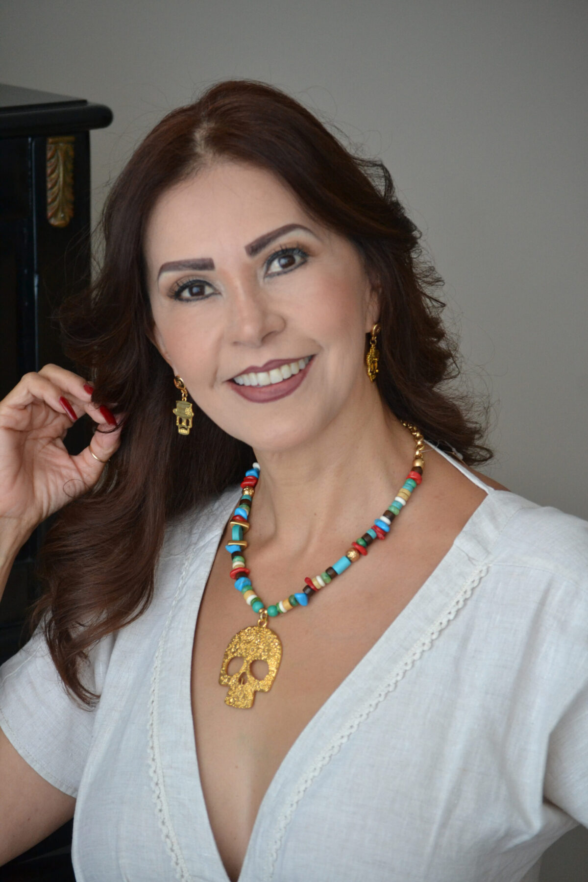Collar Multipiedra & Calavera