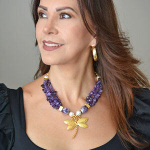 Collar Amatista & Libélula