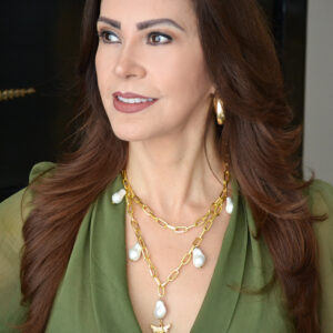 Cadena Doble & Perla jumbo