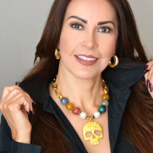 Collar Ágata 20mm & Calavera