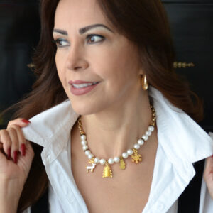 Cadena Perla Swarovski Navidad