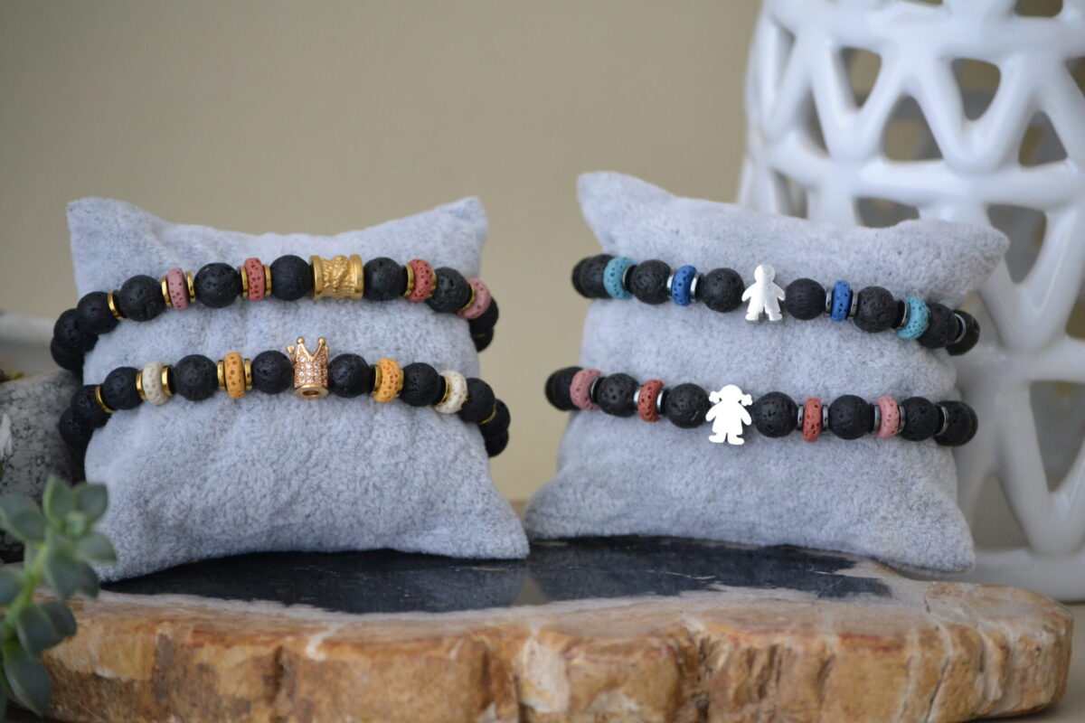 Pulsera Piedra Volcánica Colores