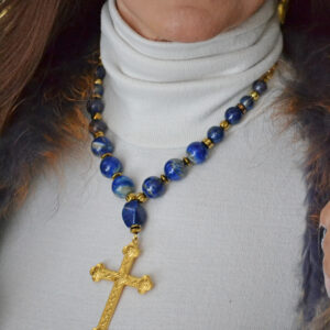 Collar Lapislázuli & Cruz