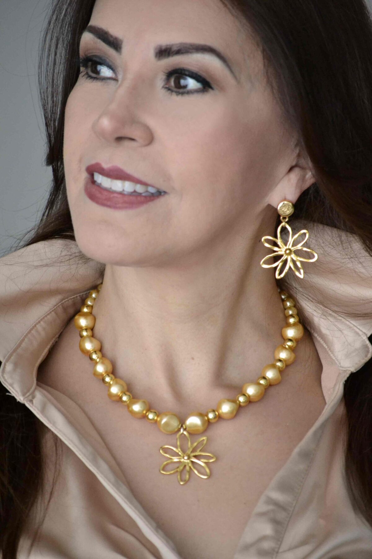 Collar Perla & Hematitas