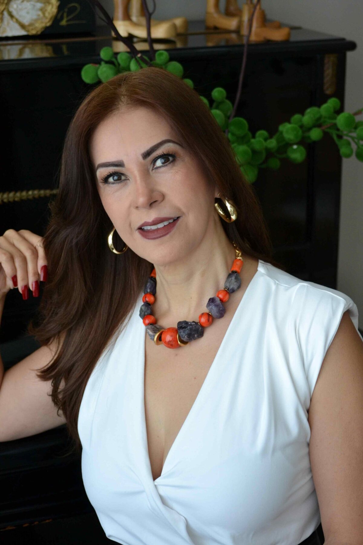 Collar Coral & Amatista