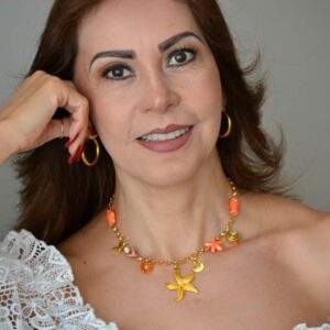 Cadena Dijes Marinos Naranja