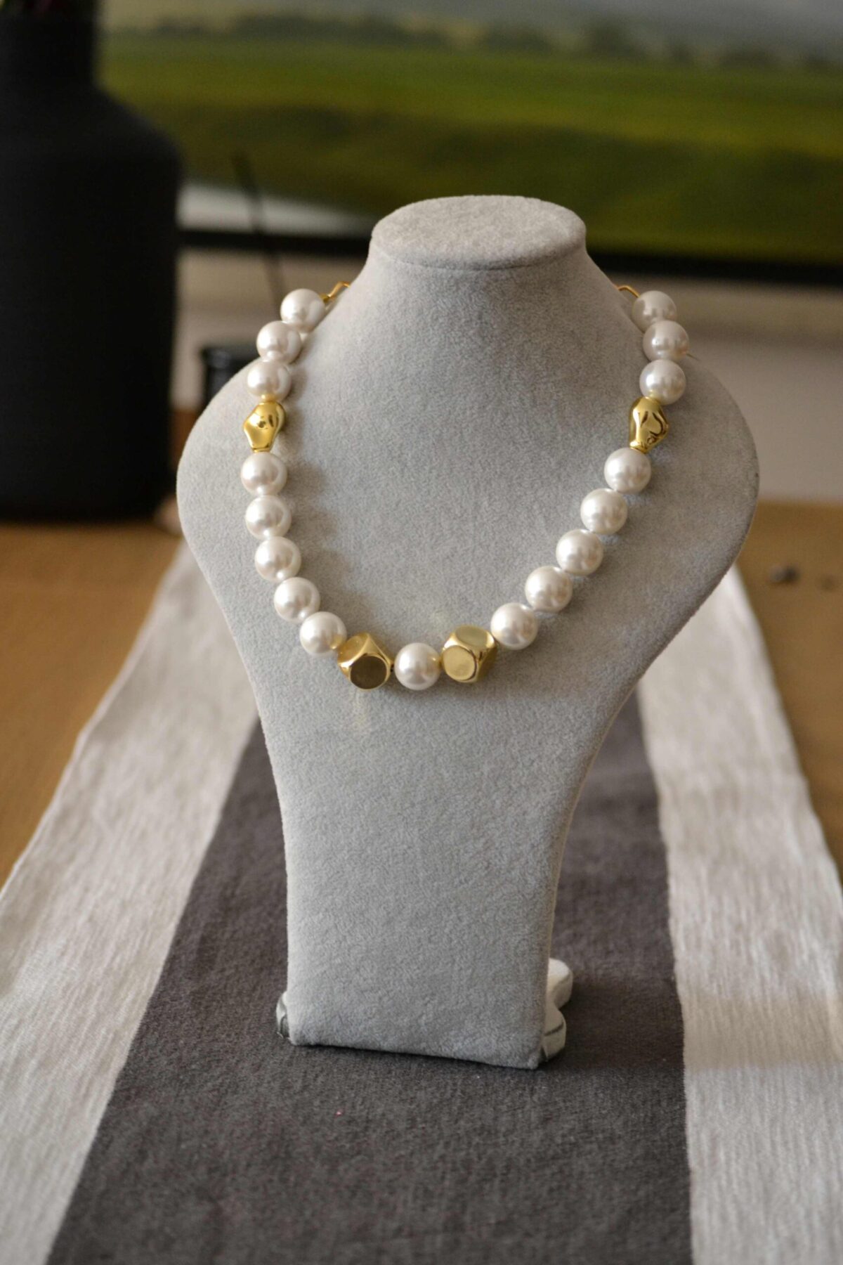 Collar Perla Grande & Dorado