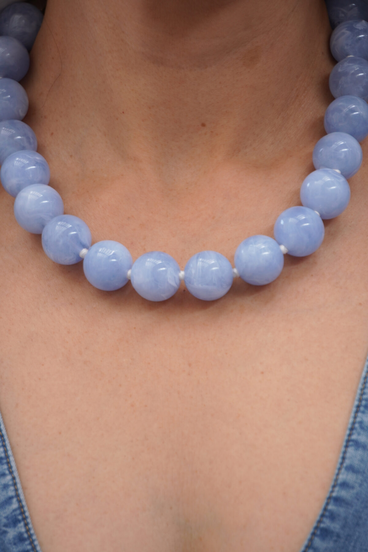 Collar de Bolas Acrílicas Azul
