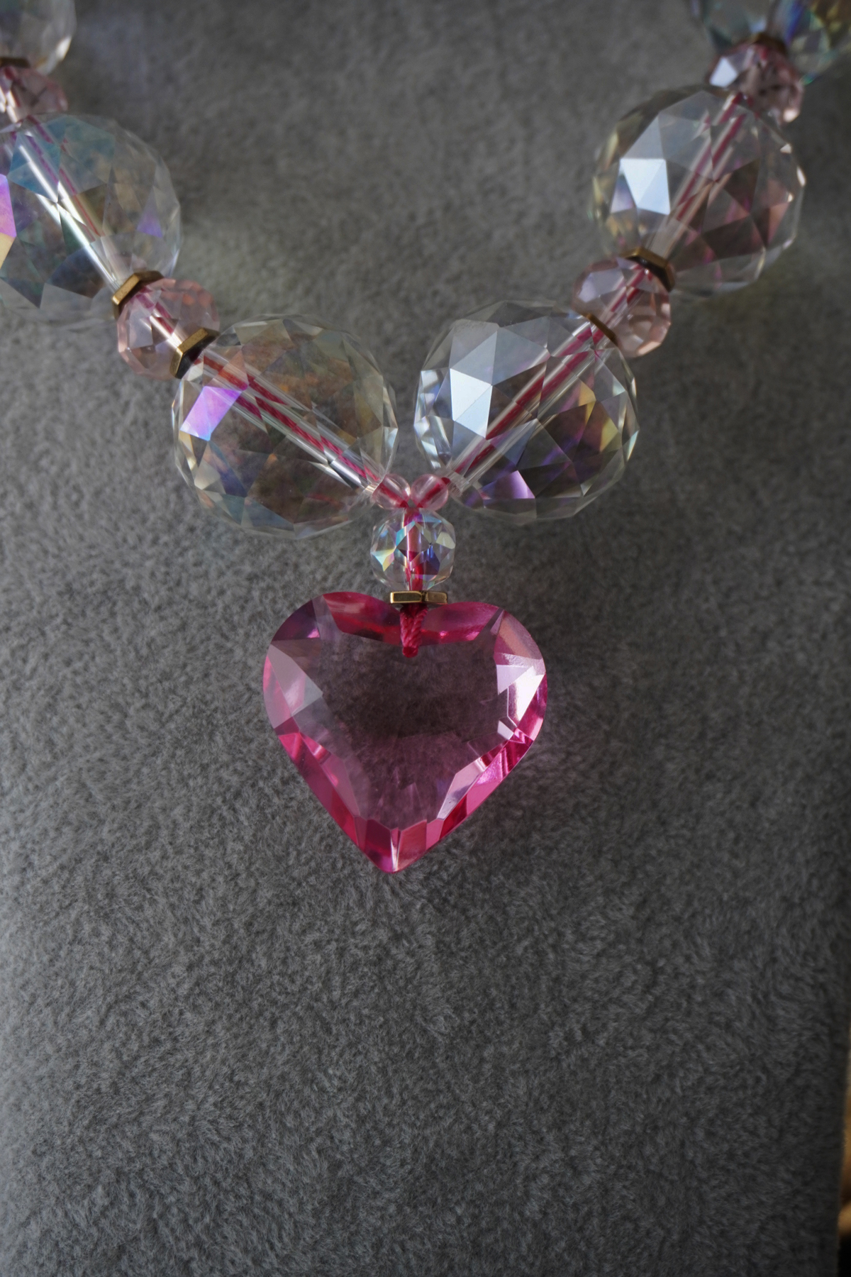 Collar Corazón Rosa de cristal - Imagen 4