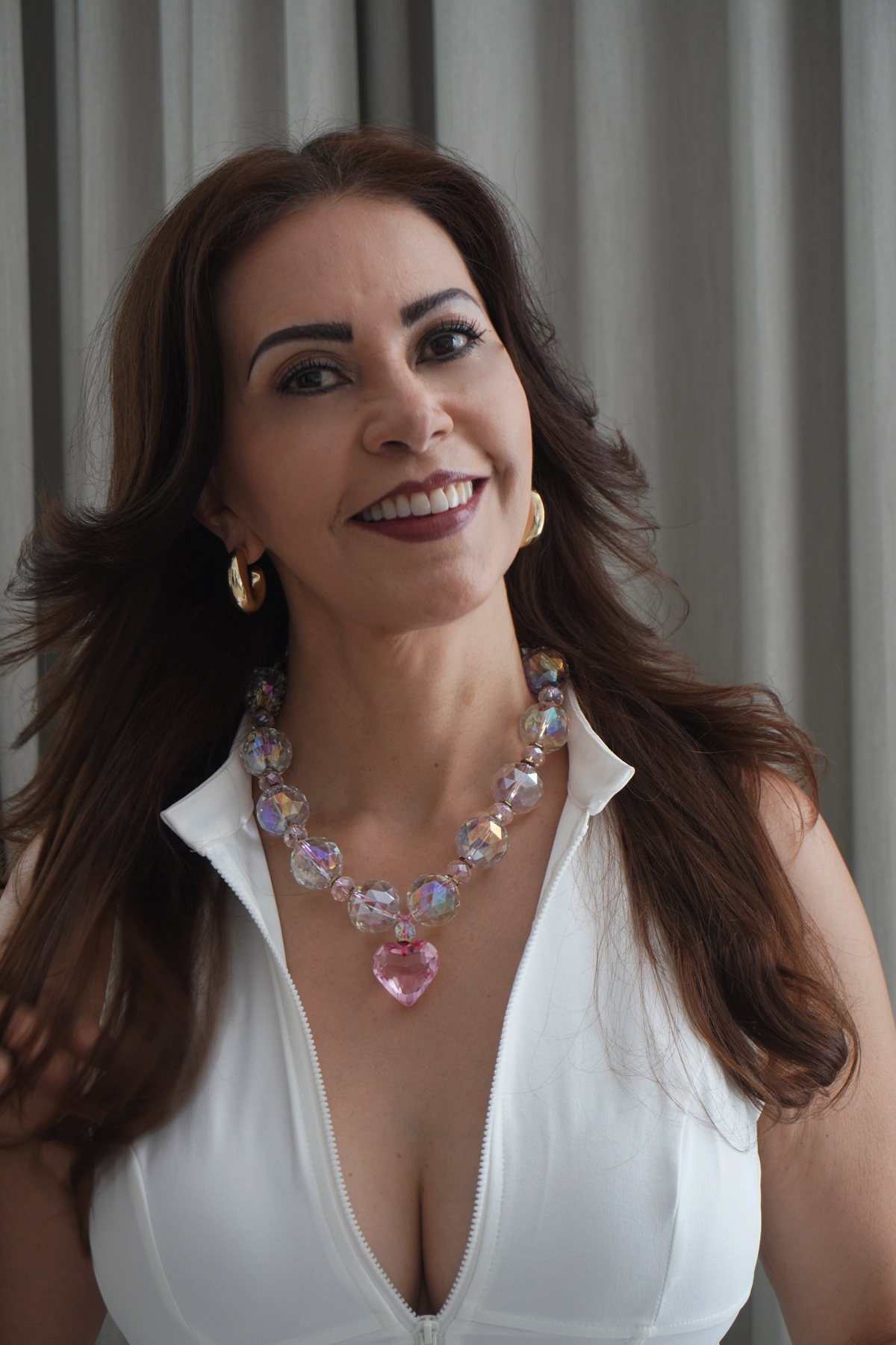 Collar Corazón Rosa de cristal - Imagen 7