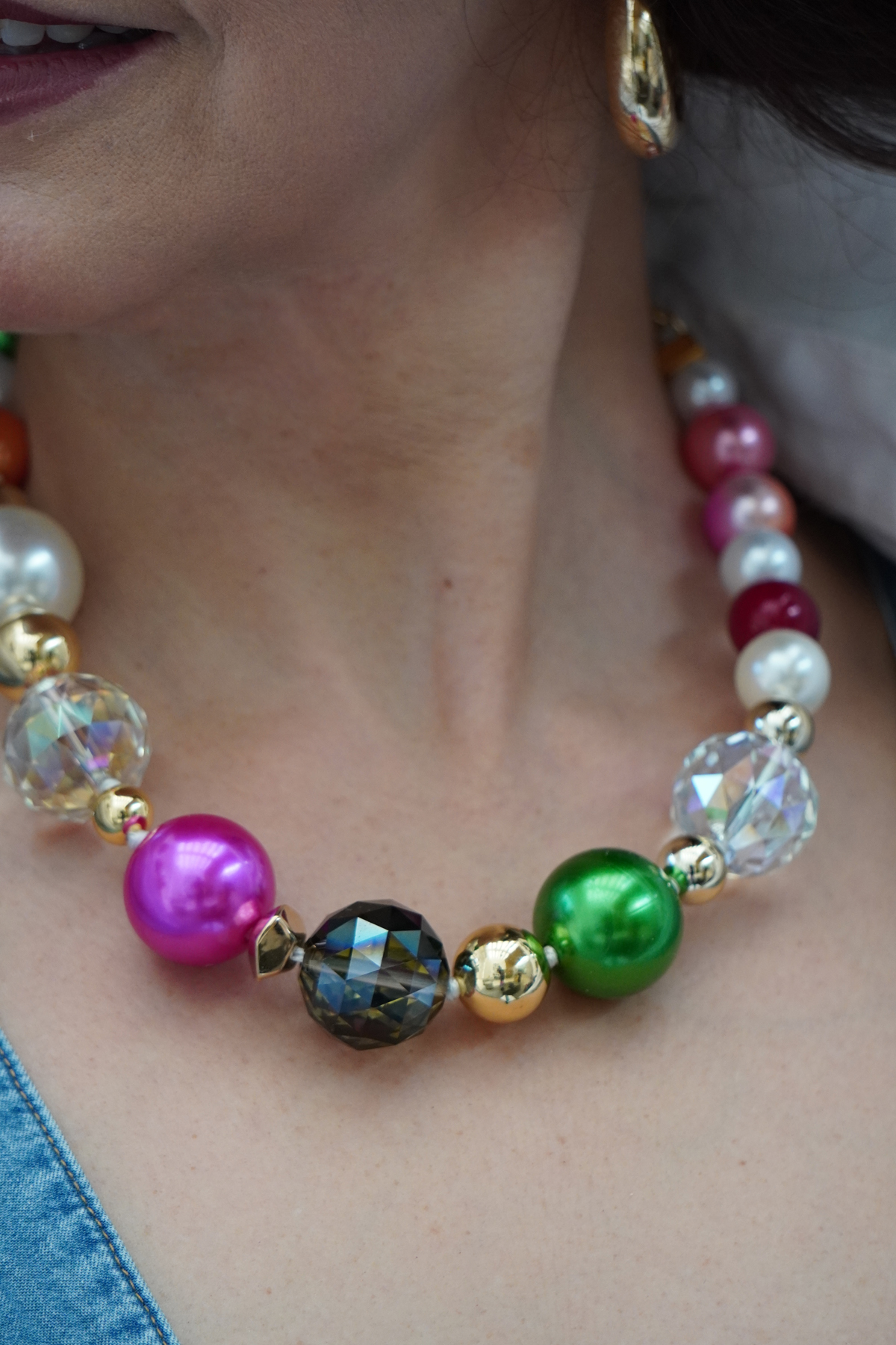 Collar Cristal y Perlas