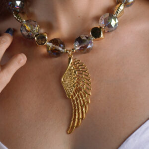Collar Ala de Ángel Cristal Multicolor 22 mm